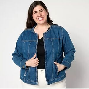 Brand new Destination 365 Denim Jacket with Braided Trim